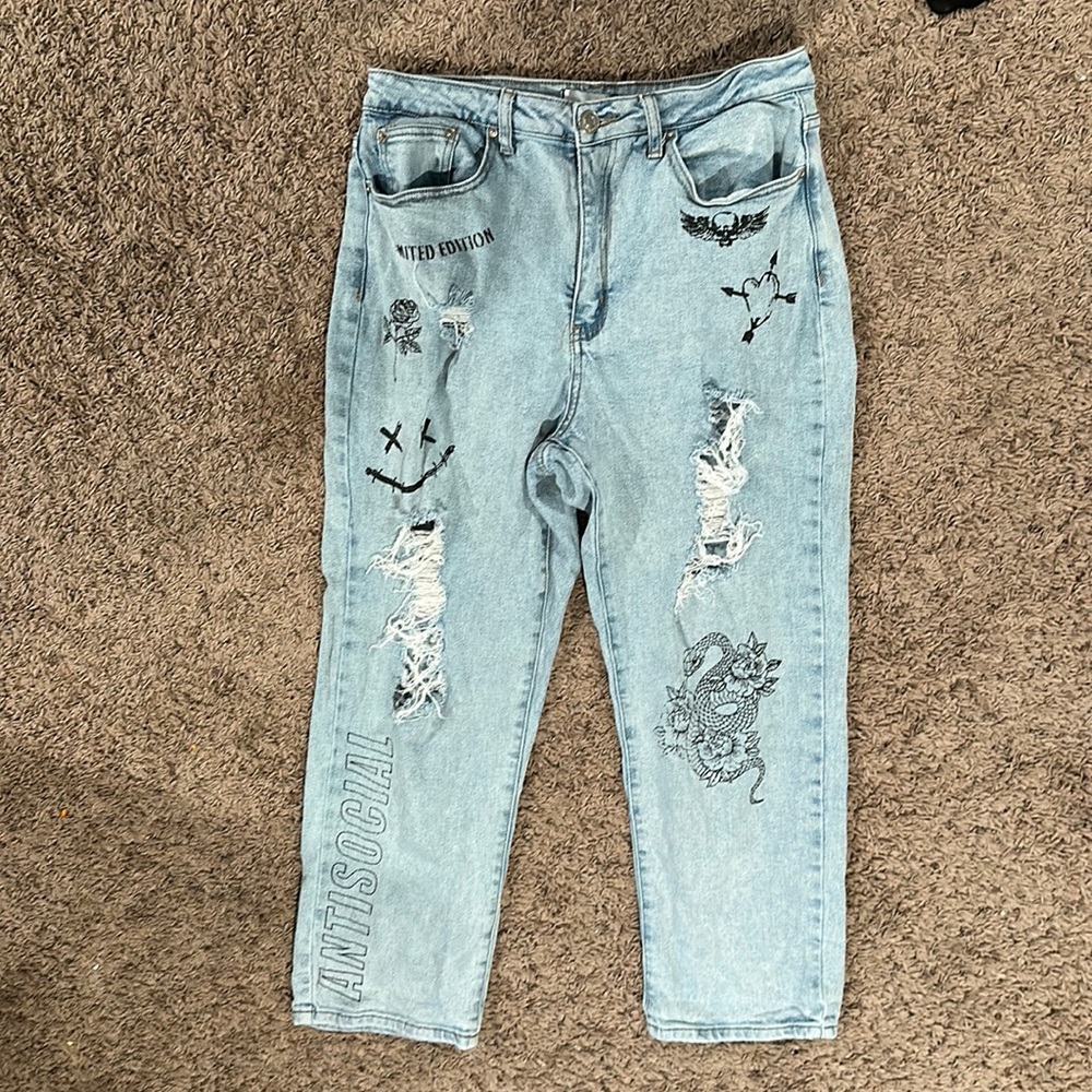 Sketch design jeans